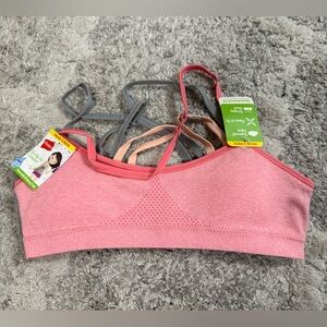 Pink Sports Bra with Strappy Back sizeS ..#854